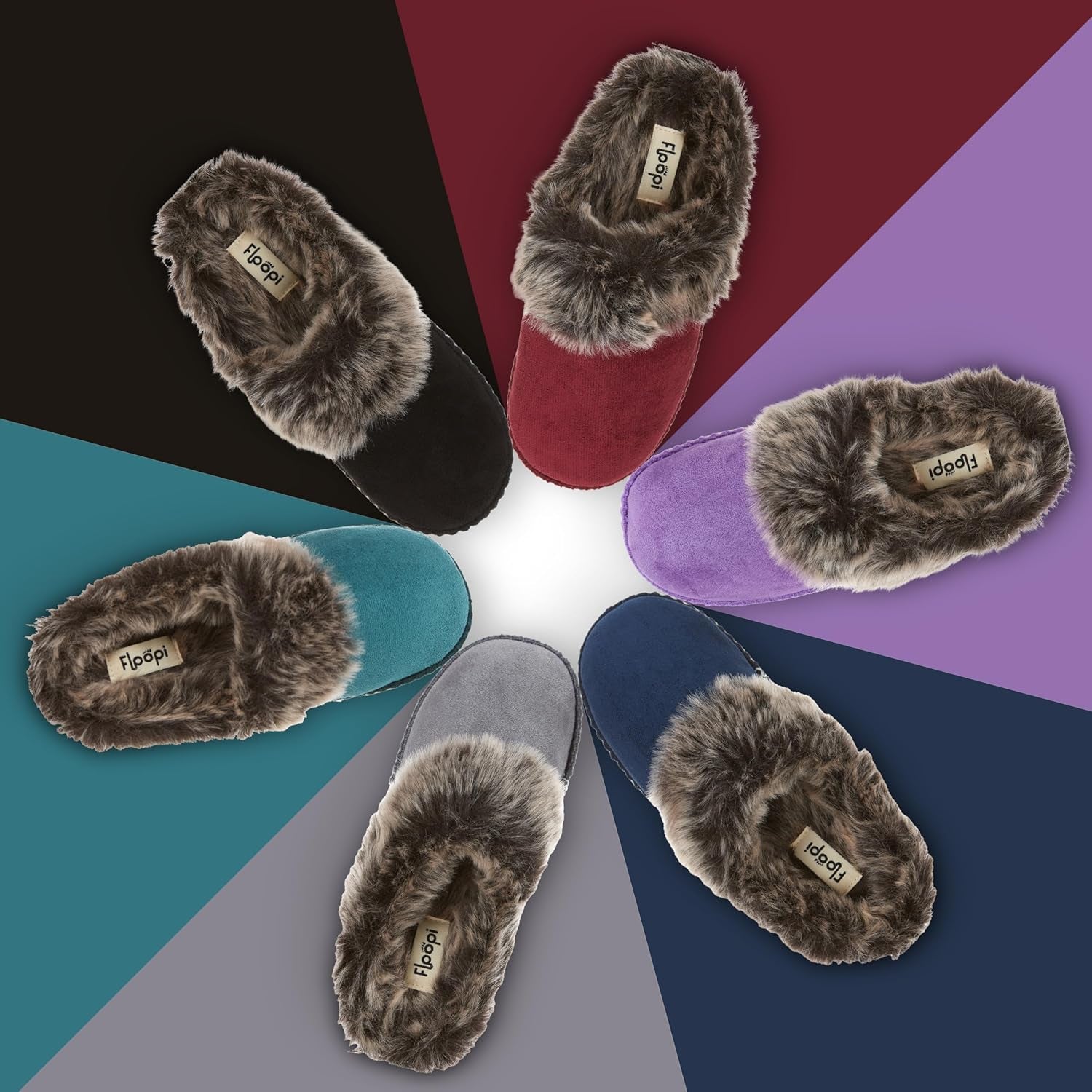 House Slippers for Women, Aztec Fur Lined Clog Womens Slippers Cozy Memory Foam with Indoor and Outdoor anti Skid Sole