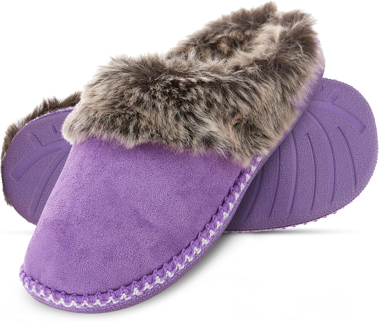 House Slippers for Women, Aztec Fur Lined Clog Womens Slippers Cozy Memory Foam with Indoor and Outdoor anti Skid Sole