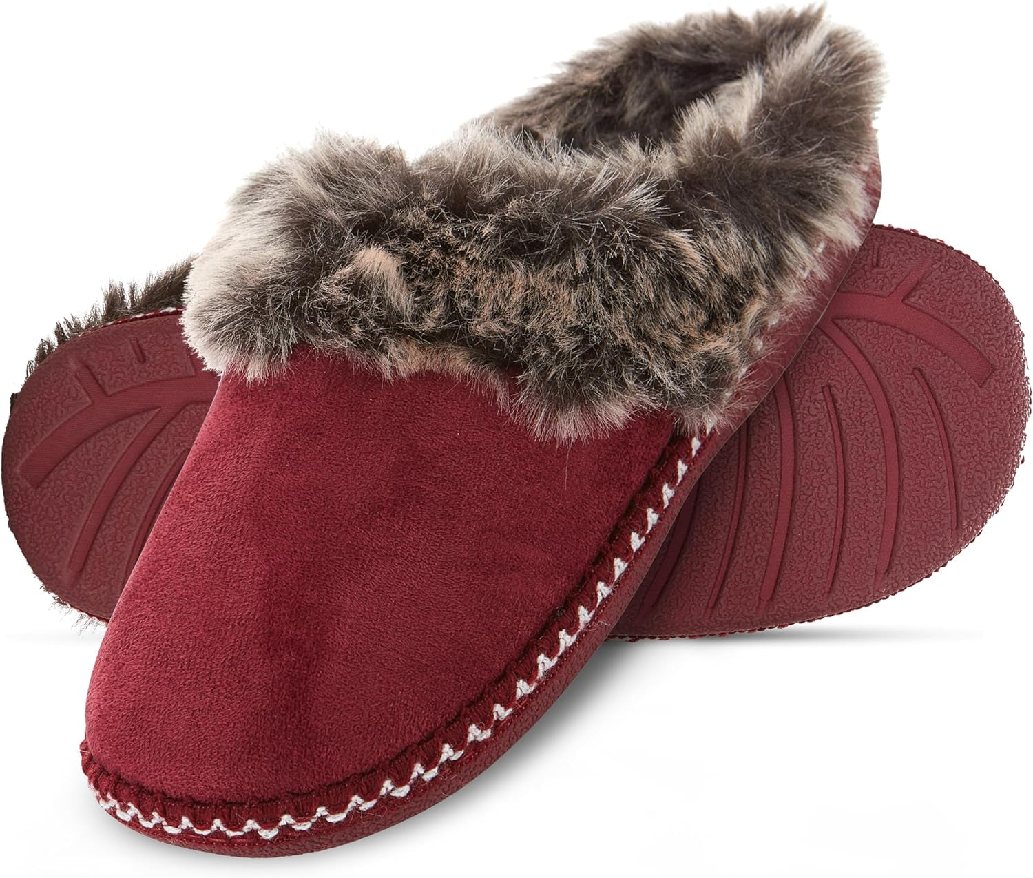 House Slippers for Women, Aztec Fur Lined Clog Womens Slippers Cozy Memory Foam with Indoor and Outdoor anti Skid Sole