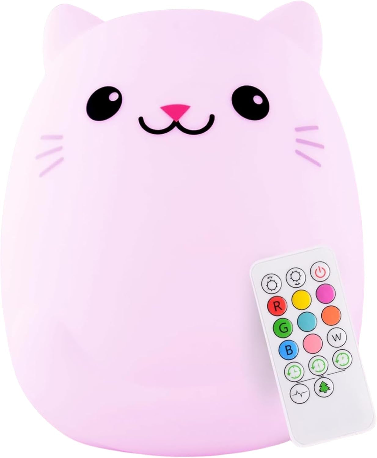Remote Control Silicone Night Light for Kids - Owl Design with 9 Soft Colors & Sleep Timer - Rechargeable, Battery-Operated Lamp for Bedroom | Baby Nursery, Toddler, Girls, Boys