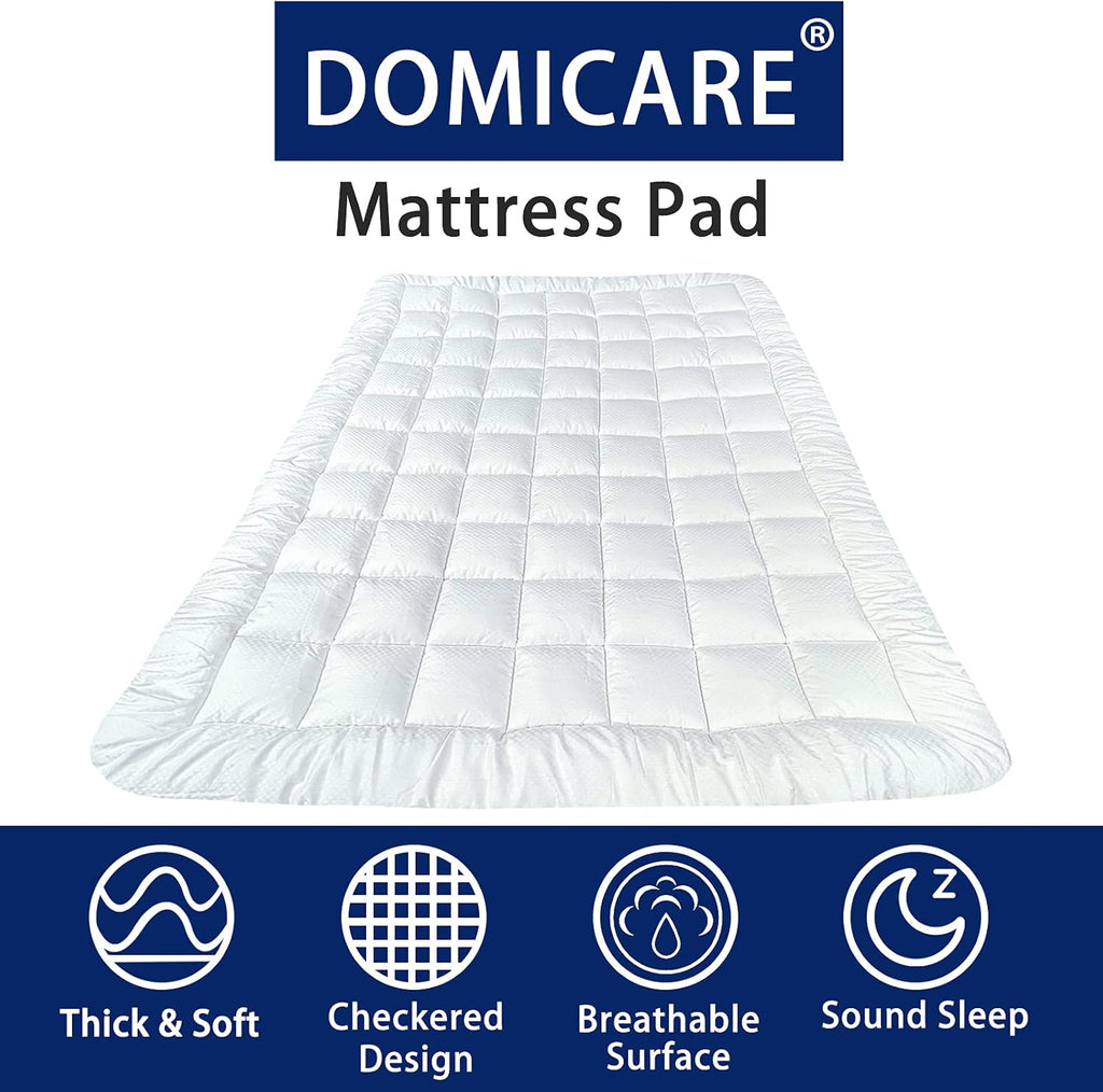 Twin XL Size Mattress Pad Cover Quilted Fitted Mattress Protector with Deep Pocket (8-21Inch), Cooling Mattress Topper Pillow Top-White