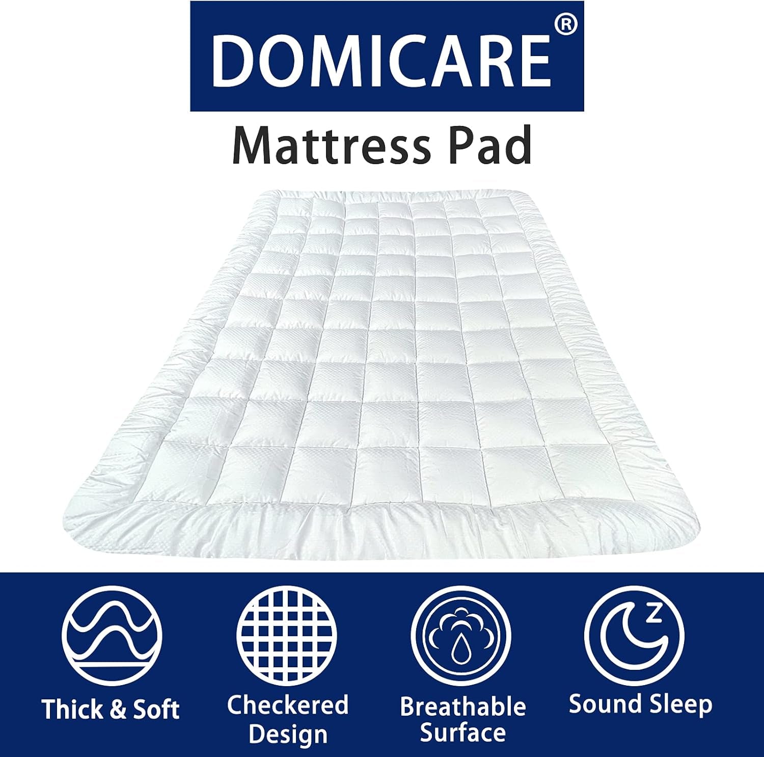 Twin XL Size Mattress Pad Cover Quilted Fitted Mattress Protector with Deep Pocket (8-21Inch), Cooling Mattress Topper Pillow Top-White