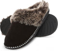 House Slippers for Women, Aztec Fur Lined Clog Womens Slippers Cozy Memory Foam with Indoor and Outdoor anti Skid Sole