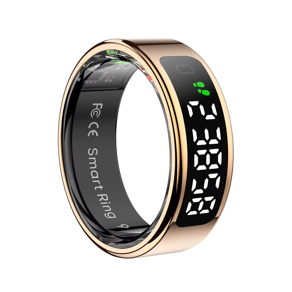 R11 Smart Ring with Display Screen and Touch Heart Rate Blood Oxygen Monitor Ring Wireless Charging Smartring for Android & Ios