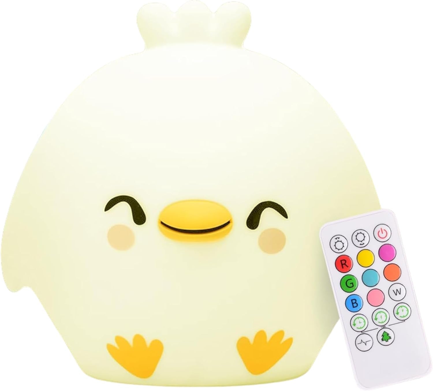 Remote Control Silicone Night Light for Kids - Owl Design with 9 Soft Colors & Sleep Timer - Rechargeable, Battery-Operated Lamp for Bedroom | Baby Nursery, Toddler, Girls, Boys