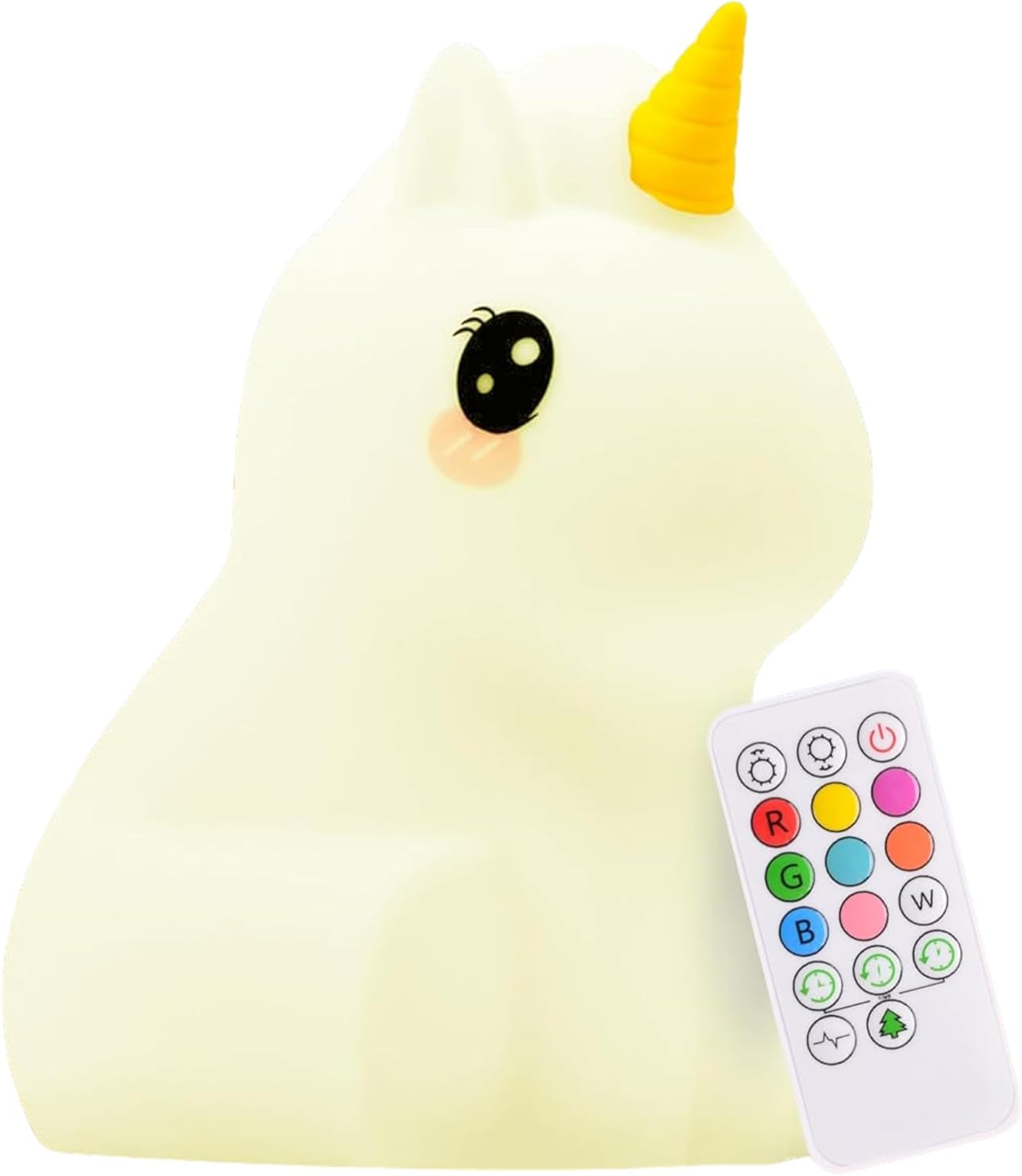 Remote Control Silicone Night Light for Kids - Owl Design with 9 Soft Colors & Sleep Timer - Rechargeable, Battery-Operated Lamp for Bedroom | Baby Nursery, Toddler, Girls, Boys