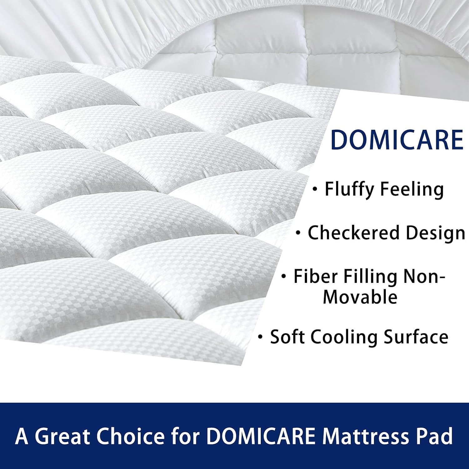 Twin XL Size Mattress Pad Cover Quilted Fitted Mattress Protector with Deep Pocket (8-21Inch), Cooling Mattress Topper Pillow Top-White