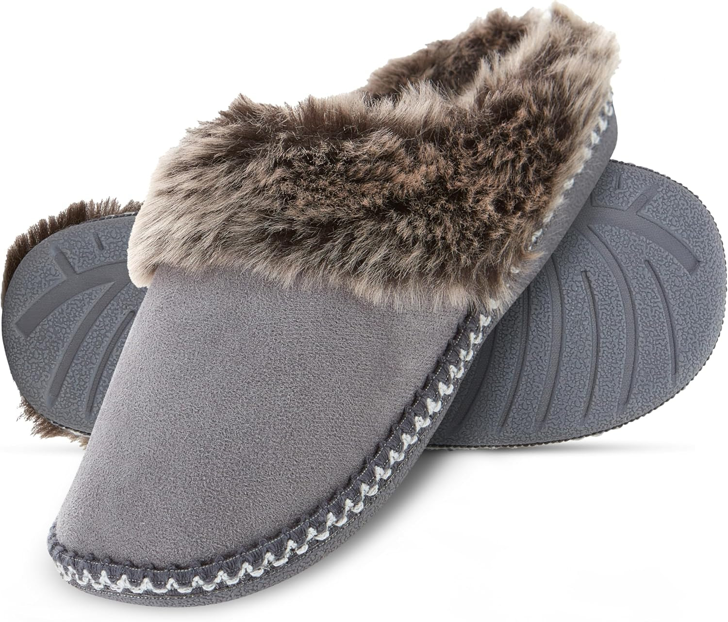 House Slippers for Women, Aztec Fur Lined Clog Womens Slippers Cozy Memory Foam with Indoor and Outdoor anti Skid Sole